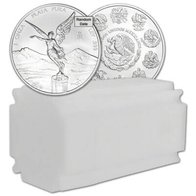 Mexico Silver Libertad 1 oz 1 Onza - Random Date - BU Tube of 20 Coins