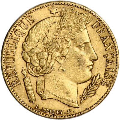 France Gold 20 Francs (.1867 oz) - Ceres - XF/AU - Random Date