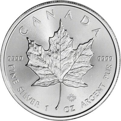 Canada Silver Maple Leaf 1 oz $5 - Random Date - BU Tube of 20 Coins