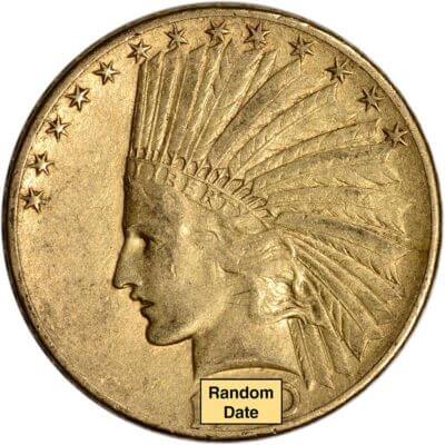 US Gold $10 Indian Head Eagle - VF Condition - Random Date