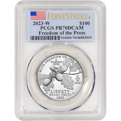 2023 W American Platinum Eagle Proof 1 oz $100 PCGS PR70 DCAM First Strike