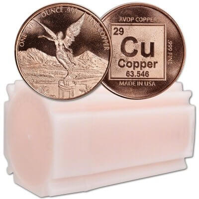1 oz. Highland Mint Copper Round .999 Fine - Libertad - Tube of 20