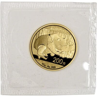 China Gold Panda 15 g 200 Yuan - BU - Mint Sealed - Random Date