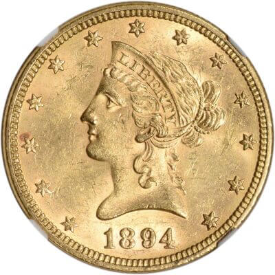US Gold $10 Liberty Head Eagle - NGC MS62 - Random Date