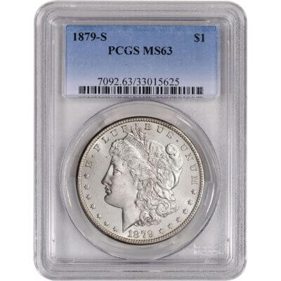 1879 S US Morgan Silver Dollar $1 - PCGS MS63
