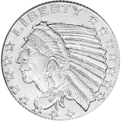 1/10 oz Golden State Mint Silver Round Incuse Indian .999 Fine 4 Tubes of 50