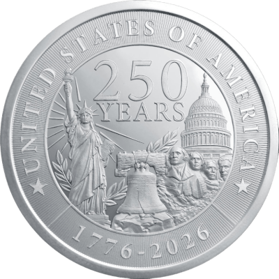 2 oz Golden State Mint Silver Round - USA 250th Anniversary .999 Fine-Tube of 25