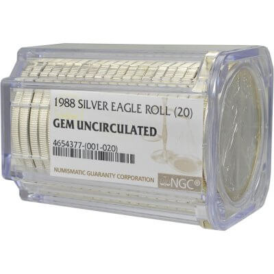 Roll of 20 - 1988 American Silver Eagle - NGC Gem Uncirculated