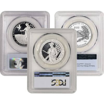 American Platinum Eagle 1 oz $100 - PCGS PR70 Random Date and Label