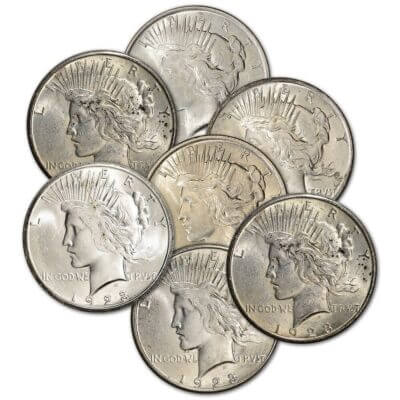 1923 S US Peace Silver Dollar $1 - BU - Roll of 20 Coins