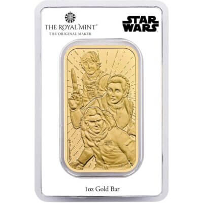 1 oz Gold Bar - Royal Mint - Star Wars Light Side 999.9 Fine
