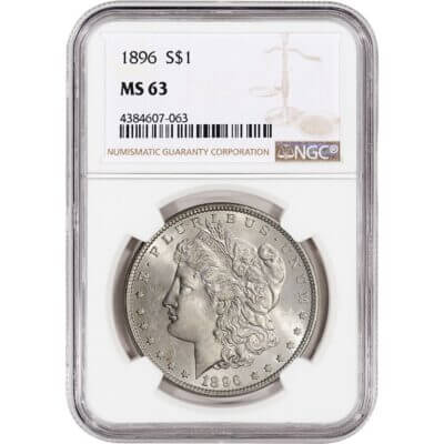 1896 US Morgan Silver Dollar $1 - NGC MS63