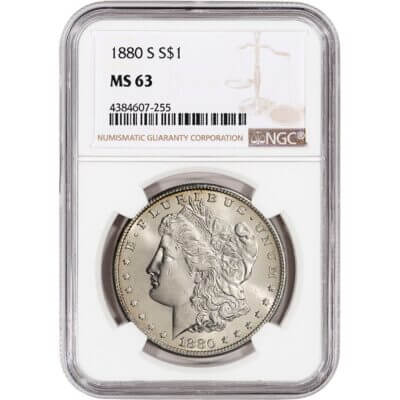 1880 S US Morgan Silver Dollar $1 - NGC MS63
