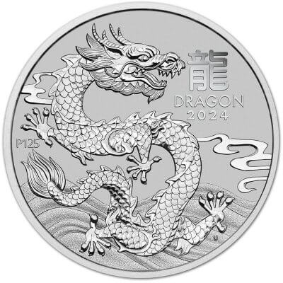 2024 P Australia Platinum Lunar Series III Year of the Dragon 1 oz $100 - BU