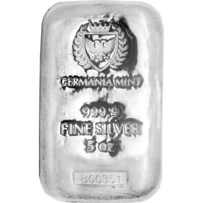 5 oz Germania Mint Silver Bar 999 Fine