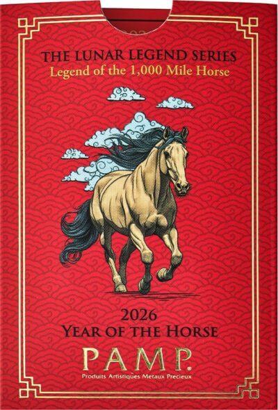 10 gram Silver Bar - PAMP Suisse - Lunar Legends Horse .999 Fine in Assay