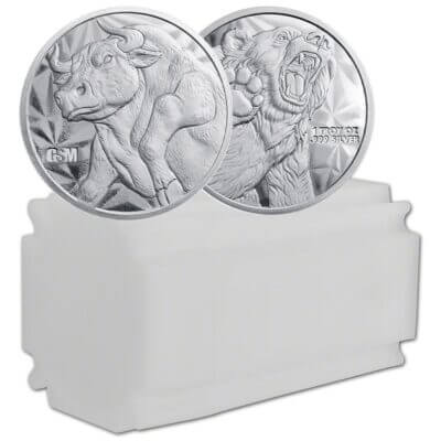 1 oz. Golden State Mint Silver Round Bull/Bear .999 Fine - Tube of 20