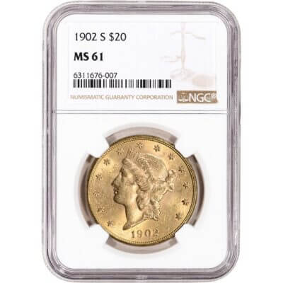US Gold $20 Liberty Head Double Eagle - NGC MS61 - Random Date