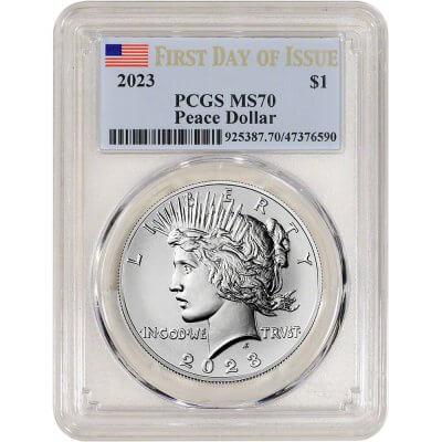2023 US Peace Silver Dollar $1 PCGS MS70 First Day Issue