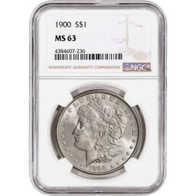 1900 US Morgan Silver Dollar $1 - NGC MS63