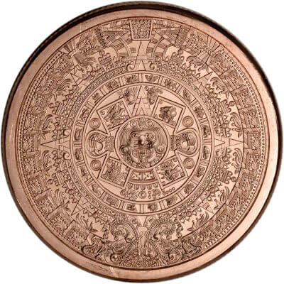 5 oz Golden State Mint Copper Round Aztec Calendar .999 Fine