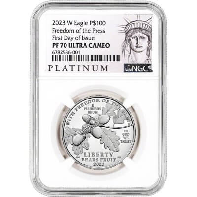 2023 W American Platinum Eagle Proof 1 oz $100 NGC PF70 UCAM First Day Issue ALS