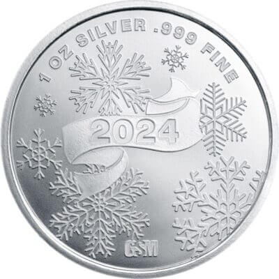 1 oz Golden State Mint Silver Round 2024 Santa .999 Fine