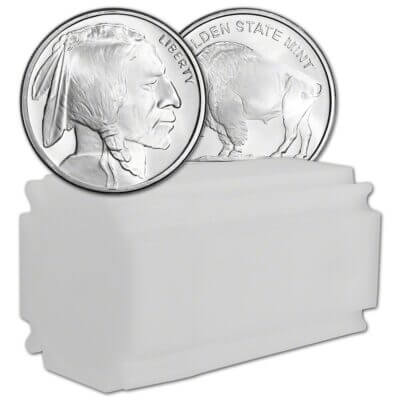 1 oz. Golden State Mint Silver Round Buffalo Design .999 Fine Tube of 20
