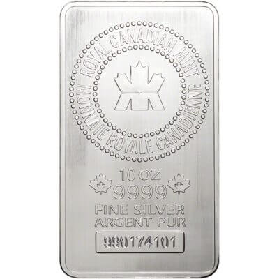 Two (2) 10 oz. RCM Silver Bar - Royal Canadian Mint .9999 Fine