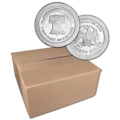 FIVE-HUNDRED (500) 1 oz Silver Round SilverTowne Liberty Bell Stackable .999