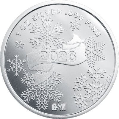 1 oz Golden State Mint Silver Round 2026 Santa .999 Fine - Tube of 20