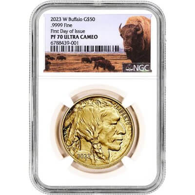 2023 W American Gold Buffalo Proof 1 oz $50 NGC PF70 UCAM First Day Issue Bison
