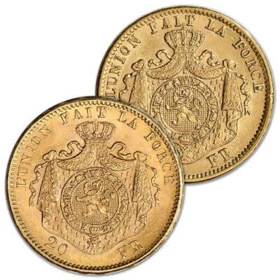 Belgium Gold 20 Francs .1867 oz - Avg Circ - Random Date