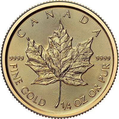 2025 Canada Gold Maple Leaf 1/4 oz $10 - BU