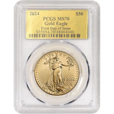 2024 American Gold Eagle 1 oz $50 - PCGS MS70 First Day Issue Gold Foil Label
