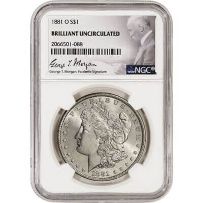 1881 O US Morgan Silver Dollar $1 - NGC Brilliant Uncirculated