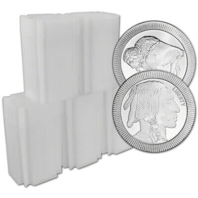 100-pc. 1 oz Silver Round SilverTowne Buffalo Stackable .999  5 Rolls of 20