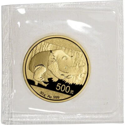 China Gold Panda 30 g 500 Yuan - BU - Mint Sealed - Random Date