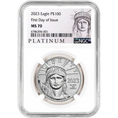 2023 American Platinum Eagle 1 oz $100 - NGC MS70 First Day Issue ALS Label