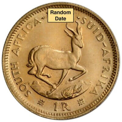 South Africa Gold 1 Rand .1178 oz - BU/Proof - 1961 - 1983