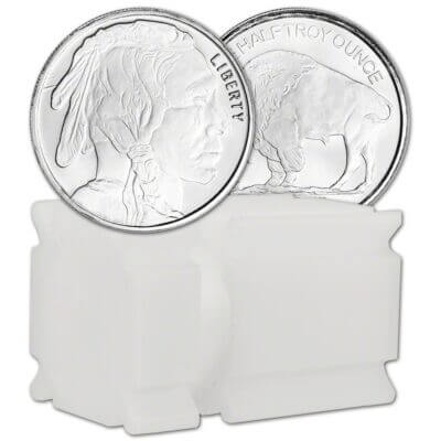 TWENTY (20) 1/2 oz. Highland Mint Silver Round Buffalo .999  Roll Tube of 20
