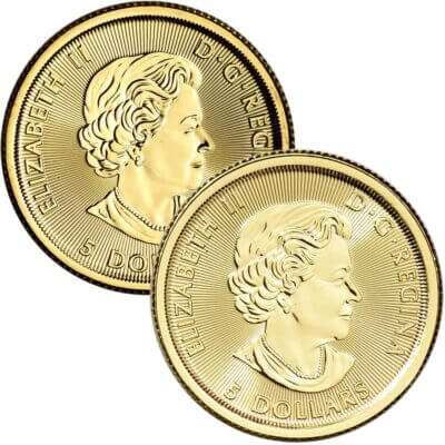 Canada Gold Polar Bear Coin 1/10 oz $5 - BU - Random Date