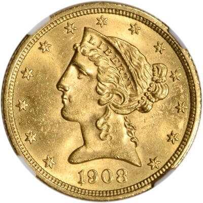 US Gold $5 Liberty Head Eagle - NGC MS64 - Random Date
