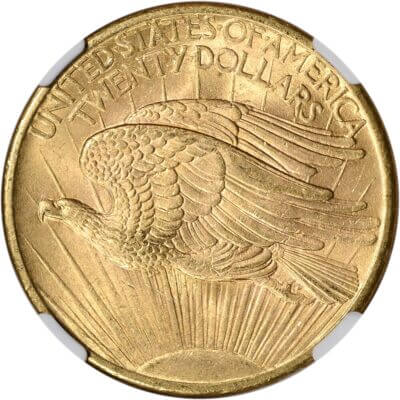 US Gold $20 Saint-Gaudens Double Eagle - NGC MS62 - 1908 No Motto