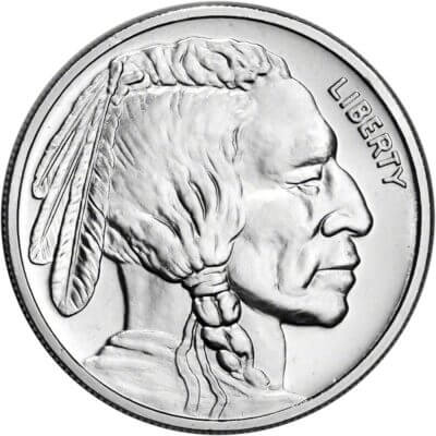 1 oz Silver Round CNT Buffalo Design .9999 Fine 1 Roll Tube of 20