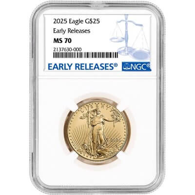 2025 American Gold Eagle 1/2 oz $25 - NGC MS70 Early Releases