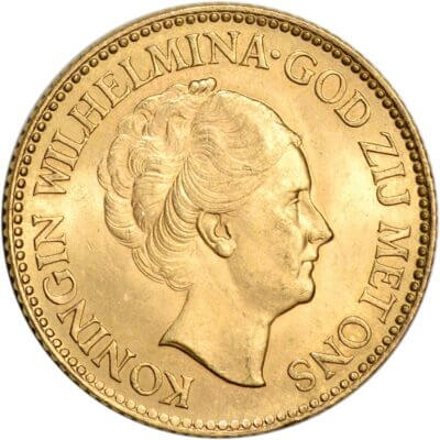 Netherlands Gold 10 Gulden .1947 oz - Wilhelmina - Bare - BU - Random Date