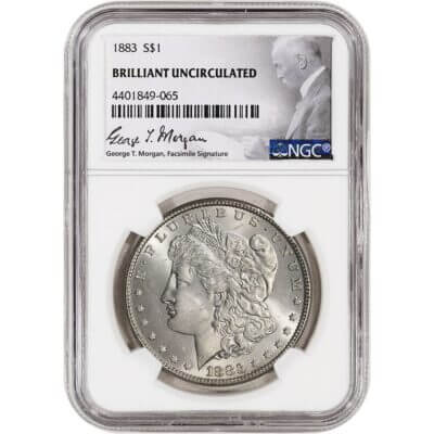 1883 US Morgan Silver Dollar $1 - NGC Brilliant Uncirculated