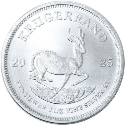 2025 South Africa Silver Krugerrand 1 oz 1 Rand - BU Five 5 Coins
