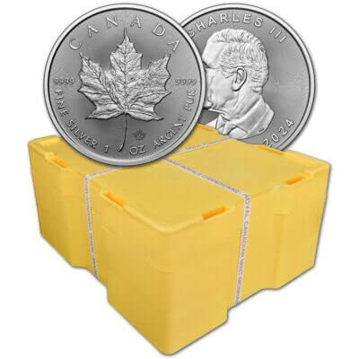 2024 Canada Silver Maple Leaf - 1 oz - $5 - BU - Sealed 500 Coin Monster Box
